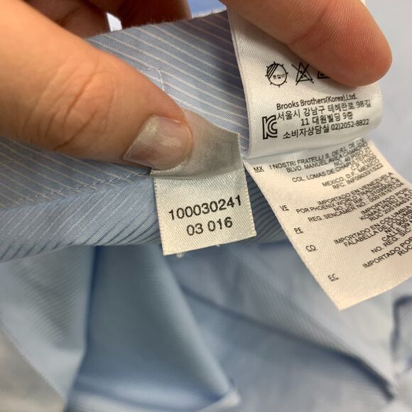 Brooks Brothers Dress Shirt Mens 16 Striped Cotton Regent Non Iron Cotton Button - Picture 13 of 16